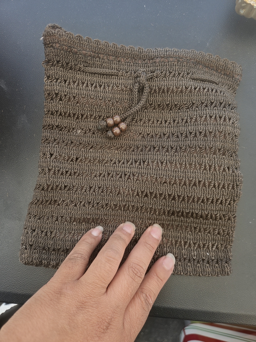 Brown Crochet Crossbody Bag